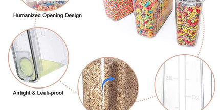 6PCS Food Storage Containers Kitchen Dry Pantry Organiser Airtight Lids
