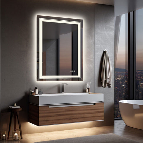 700x900mm LED Bathroom Mirror RGB Anti-Fog Aluminum