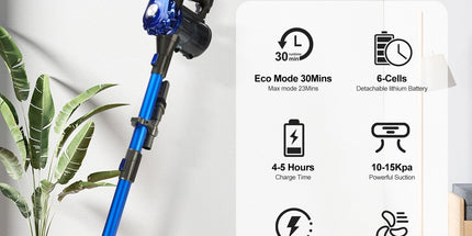V8 150W Handheld Stick Vacuum Cleaner 40 Min Runtime LED
