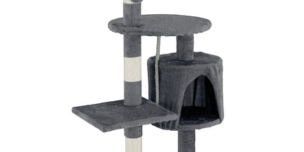 Cat Tower Tree Scratching Post Dark Grey Condo 112cm