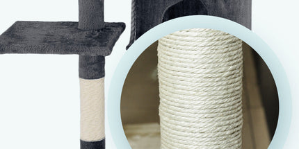 Cat Tower Tree Scratching Post Dark Grey Condo 112cm