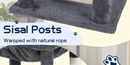 Cat Tower Tree Condo Scratching Post Dark Grey 142cm