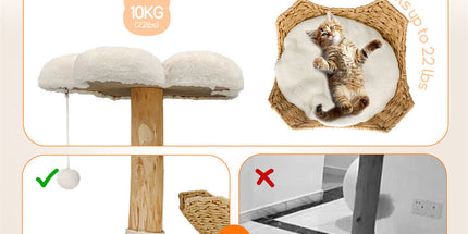 Cat Tree Tower Condo Scratcher Bed Sisal Plush Toy Ball