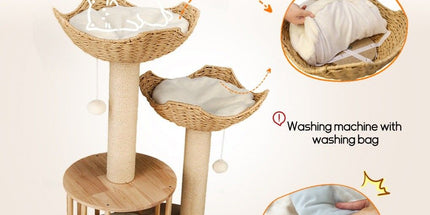 Cat Tree Tower Large Scratching Post Condo Basket Activity Center