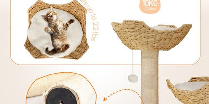 Cat Tree Tower Large Scratching Post Condo Basket Activity Center