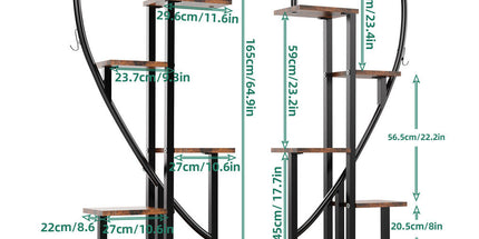 6 Tier Corner Plant Stand Metal & MDF Ladder Shelf Rack