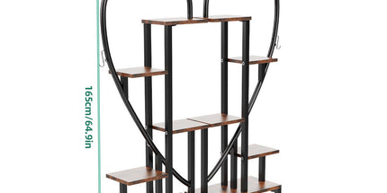 6 Tier Corner Plant Stand Metal & MDF Ladder Shelf Rack