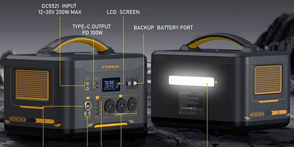 1000W 1408Wh Solar Generator 10A Black Portable Power Station