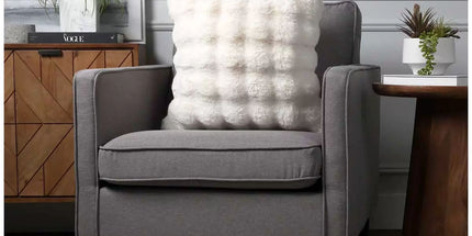 Luxe faux fur cushion 55 x 55cm ivory