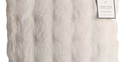 Luxe faux fur cushion 55 x 55cm ivory