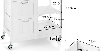 Kitchen Island on Wheels with Storage