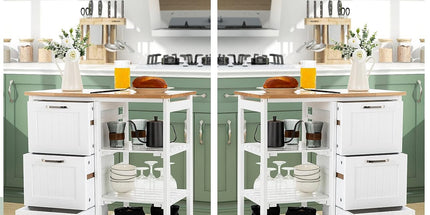 Kitchen Island on Wheels with Storage