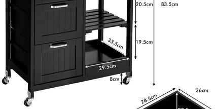 Kitchen Island Cart with Storage, Drawers, Shelves