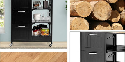 Kitchen Island Cart with Storage, Drawers, Shelves