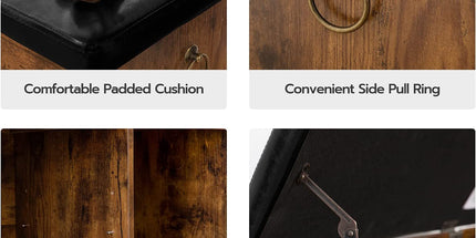 Shoe Storage Bench with Padded Cushion,Flip-Open Storage Box and Adjustable Shelf for Entryway and Living Room