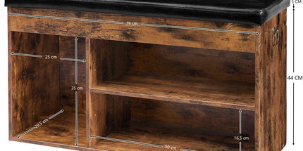 Shoe Storage Bench with Padded Cushion,Flip-Open Storage Box and Adjustable Shelf for Entryway and Living Room