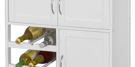 Kitchen Trolley with Wine Racks, Portable Workbench and Serving Cart for Bar or Dining