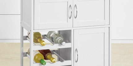 Kitchen Trolley with Wine Racks, Portable Workbench and Serving Cart for Bar or Dining