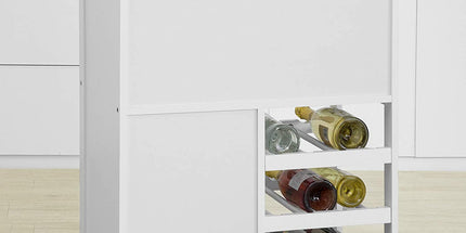 Kitchen Trolley with Wine Racks, Portable Workbench and Serving Cart for Bar or Dining