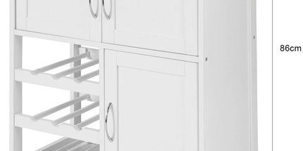Kitchen Trolley with Wine Racks, Portable Workbench and Serving Cart for Bar or Dining