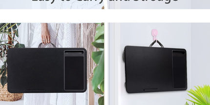 Portable Laptop Desk with Device Ledge, Mouse Pad and Phone Holder for Home Office (Black, 40cm)