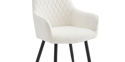 Neo Cindy Ivory Fabric Dining Chair 2-Piece Set