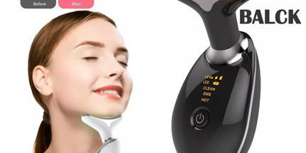 Rejuvenation Massager Neck Anti Wrinkle Face Beauty Device Skin Lifting Tighten Black