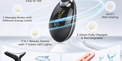 Rejuvenation Massager Neck Anti Wrinkle Face Beauty Device Skin Lifting Tighten Black