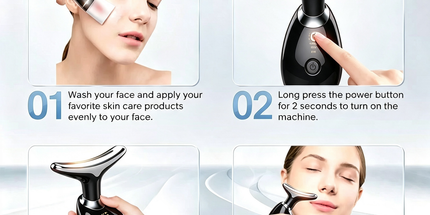 Rejuvenation Massager Neck Anti Wrinkle Face Beauty Device Skin Lifting Tighten Black