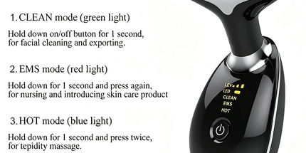 Rejuvenation Massager Neck Anti Wrinkle Face Beauty Device Skin Lifting Tighten Black
