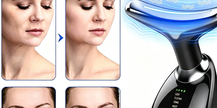 Rejuvenation Massager Neck Anti Wrinkle Face Beauty Device Skin Lifting Tighten Black