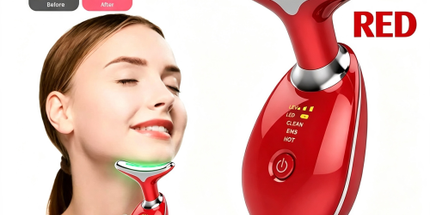 Rejuvenation Massager Neck Anti Wrinkle Face Beauty Device Skin Lifting Tighten Red