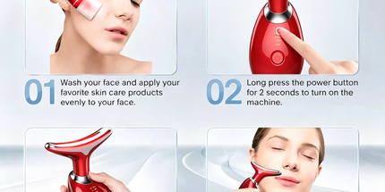 Rejuvenation Massager Neck Anti Wrinkle Face Beauty Device Skin Lifting Tighten Red