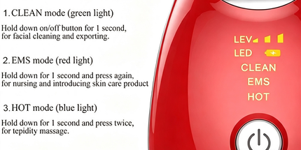 Rejuvenation Massager Neck Anti Wrinkle Face Beauty Device Skin Lifting Tighten Red