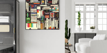 Wall Art 90cmx90cm Book Black Frame Canvas