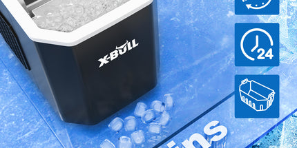 X-BULL Ice Maker Machine Commercial Portable  Ice Cube 2.2L Home Bar Benchtop Black
