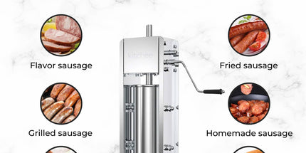 Kitchee 3L Manual Vertical Sausage Filler - Stainless Stuffer Meat Press Machine