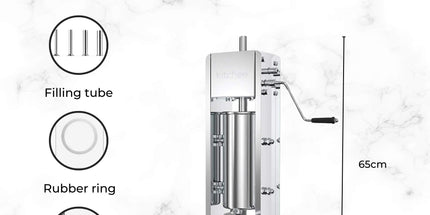 Kitchee 5L Manual Vertical Sausage Filler - Stainless Stuffer Meat Press Machine