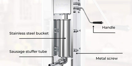 Kitchee 5L Manual Vertical Sausage Filler - Stainless Stuffer Meat Press Machine
