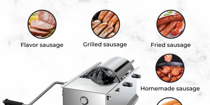 Kitchee 7L Manual Horizontal Sausage Filler - Stainless Stuffer Meat Press Machine
