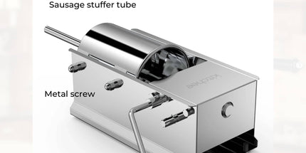 Kitchee 7L Manual Horizontal Sausage Filler - Stainless Stuffer Meat Press Machine