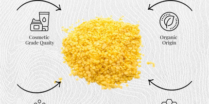 Orku 10Kg Organic Beeswax Pellets Yellow - Cosmetic Grade Bees Wax Pastilles Bulk