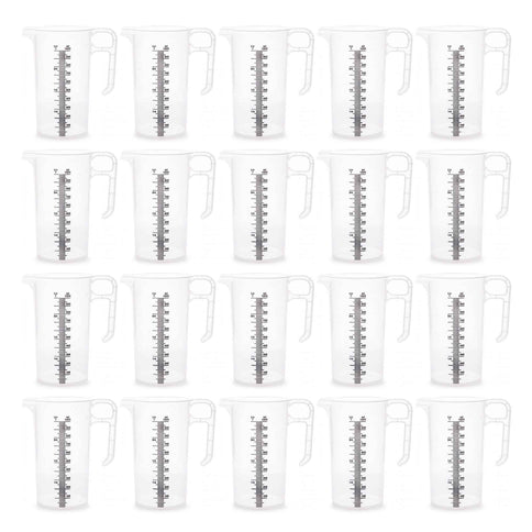 20x 1L Measuring Jug Clear Plastic Propylene Food Grade BPA 5 Pro-Jug