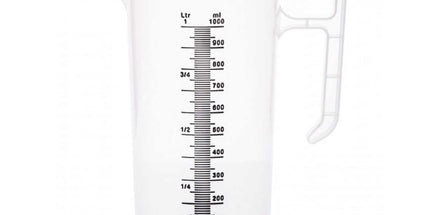 20x 1L Measuring Jug Heavy Duty Clear Plastic Propylene Food Grade BPA 5 Pro-Jug