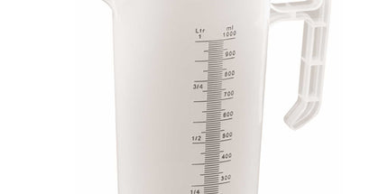 20x 1L Measuring Jug Heavy Duty Clear Plastic Propylene Food Grade BPA 5 Pro-Jug