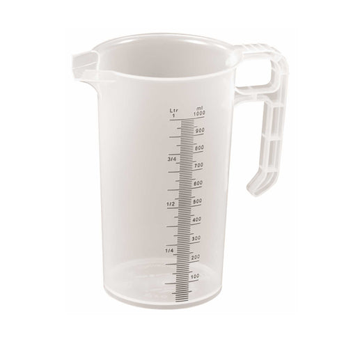 20x 1L Measuring Jug Clear Plastic Propylene Food Grade BPA 5 Pro-Jug
