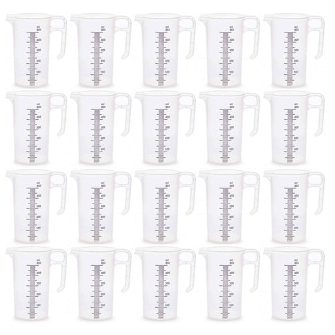 20x 500ml Measuring Jug Strong Clear Plastic Propylene BPA 5 Food Grade
