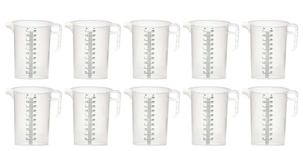 10x 5L Measuring Jug Heavy Duty Clear Plastic Propylene Food Grade BPA 5 Pro-Jug