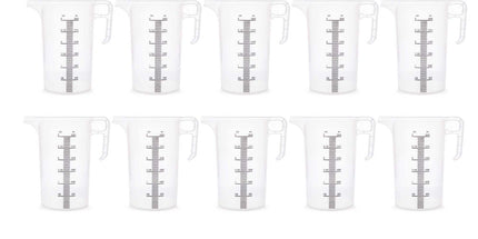10x 3L Measuring Jug Heavy Duty Clear Plastic Propylene Food Grade BPA 5 Pro-Jug