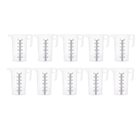 10x 3L Measuring Jug Clear Plastic Propylene Food Grade BPA 5 Pro-Jug